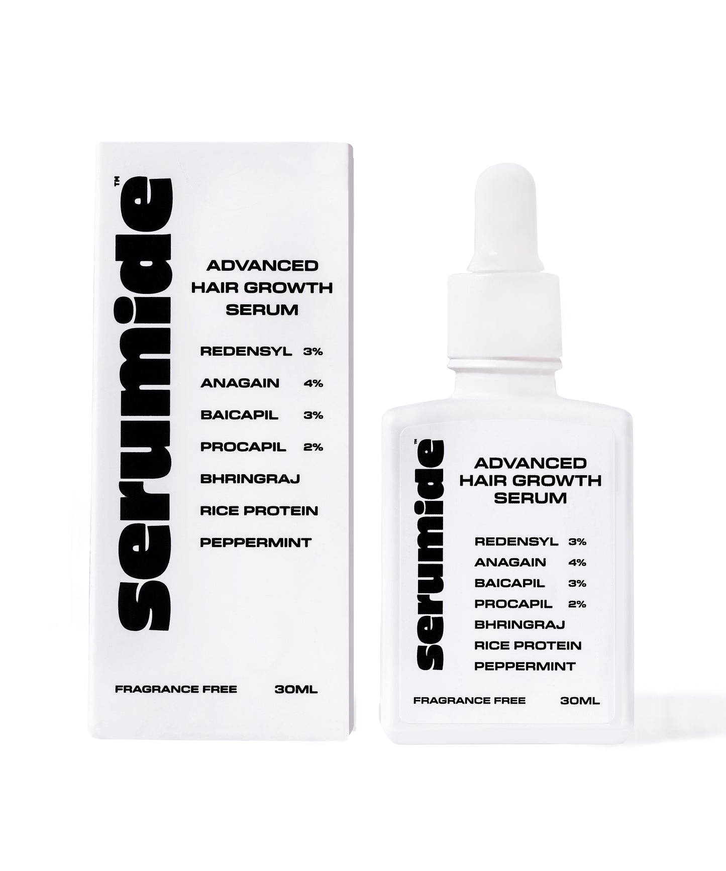 Hair serum bottle and packaging for hair regrowth treatment