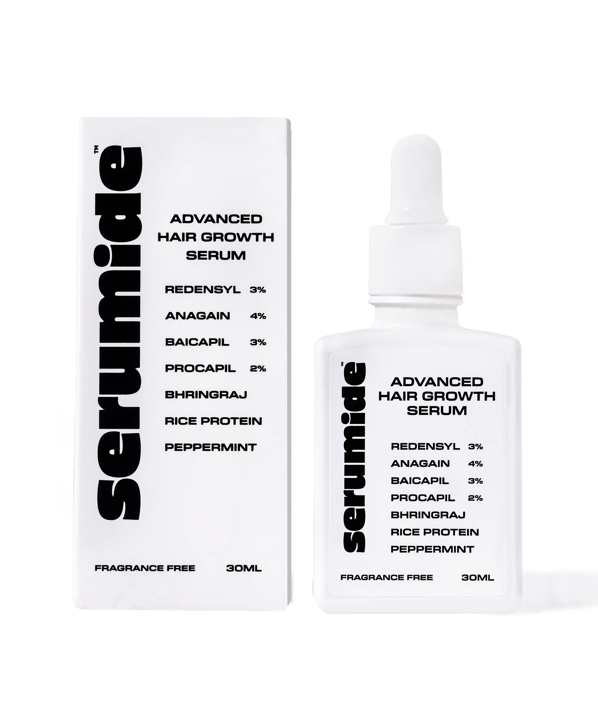 Hair serum bottle and packaging for hair regrowth treatment